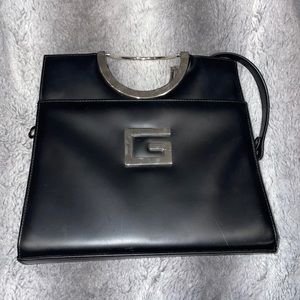 Black leather unique purse